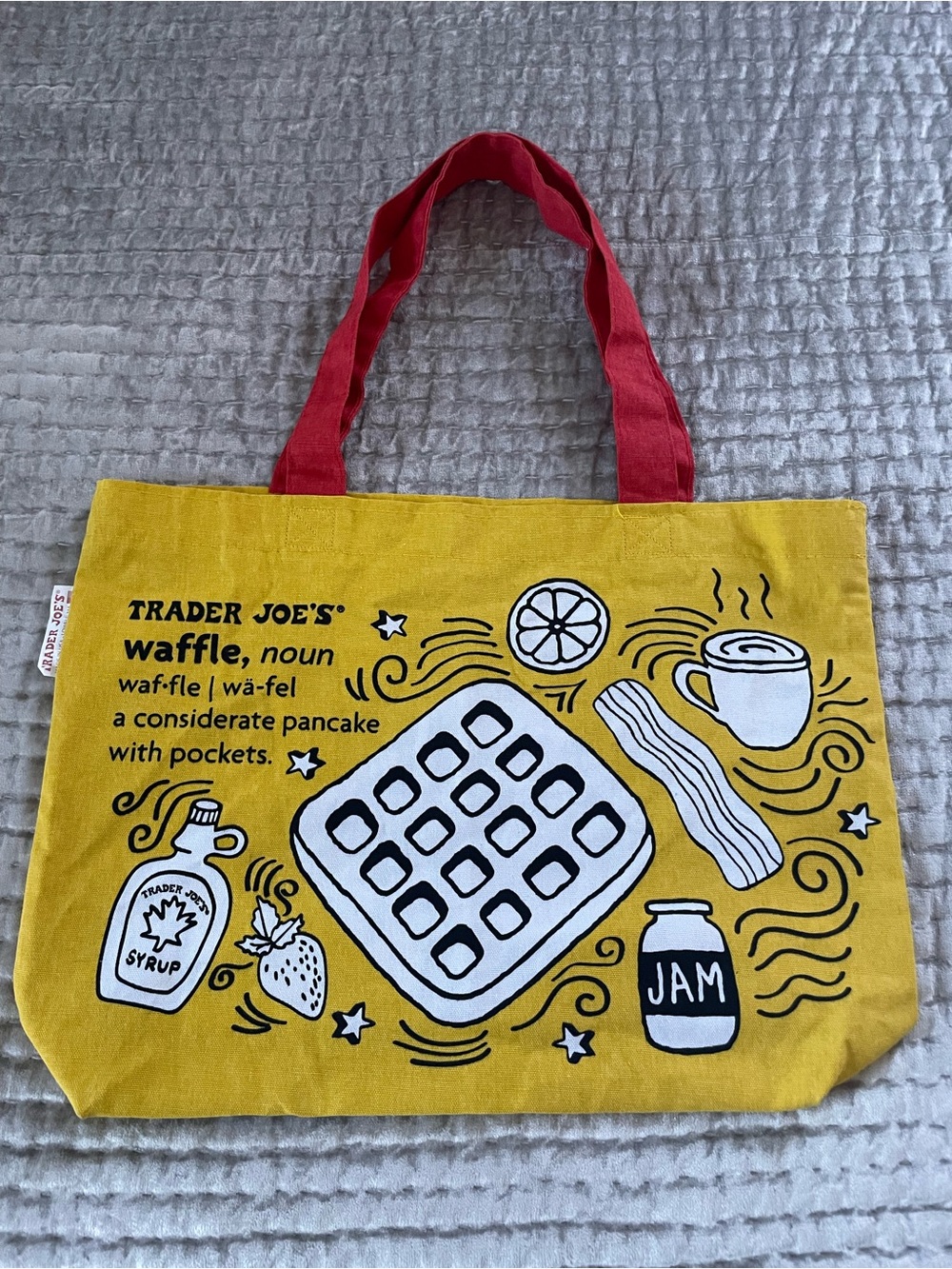 Trader Joe’s Yellow Waffle Toast Reusable Canvas Tote